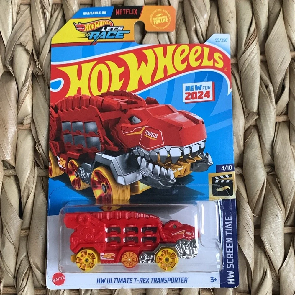 Hot Wheels TRex Transporter HW Truck Hotwheels Lets Race Red T REX Dinosaur 🆕